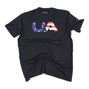 Large Under Armour Black T shirt American flag men’s